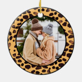 Luipaard Spot Kat Dier Print Eerste Kerst 🐾🐆 Keramisch Ornament (Achterkant)