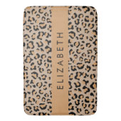 Luipaard, spuiten, bruine luipaard, Jouw naam Badmat (Voorkant Verticaal)