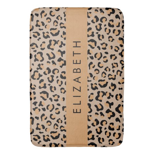 Luipaard, spuiten, bruine luipaard, Jouw naam Badmat (Voorkant Verticaal)