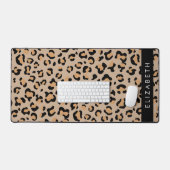 Luipaard, spuiten, bruine luipaard, Jouw naam Bureaumat (Keyboard & Muis)