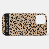 Luipaard, spuiten, bruine luipaard, Jouw naam Case-Mate iPhone Case (Achterkant (horizontaal))