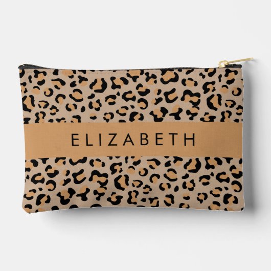 Luipaard, spuiten, bruine luipaard, Jouw naam Etui (Achterkant)