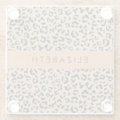 Luipaard, spuiten, bruine luipaard, Jouw naam Glazen Onderzetter (Achterkant)