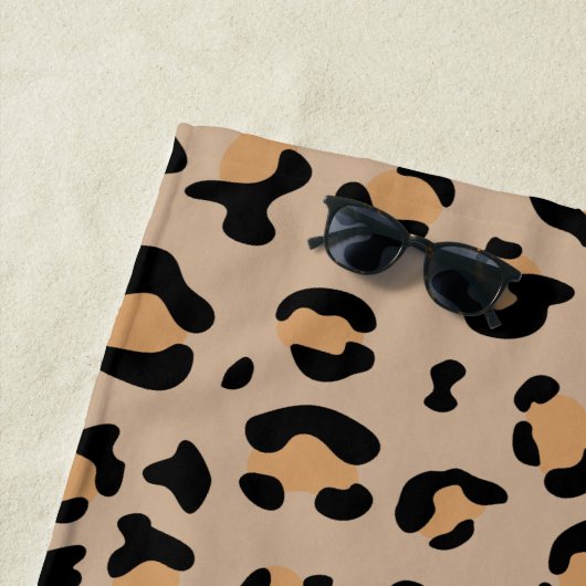 Luipaard, spuiten, bruine luipaard, Jouw naam Strandlaken (In situ)