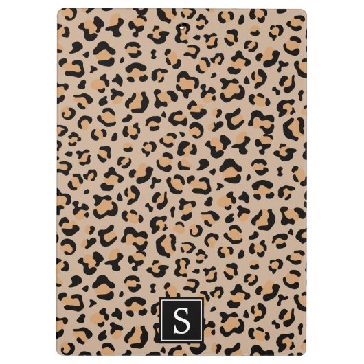 Luipaard, spuiten, bruine luipaard, monogram klembord (Achterkant)