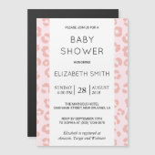 Luipaard, spuiten, roze luipaard, Baby shower Magnetische Uitnodiging (Voorkant / Achterkant)