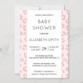 Luipaard, spuiten, roze luipaard, Baby shower Magnetische Uitnodiging (Voorkant)