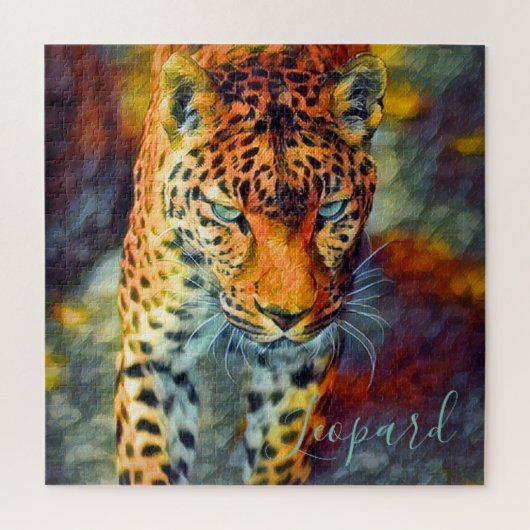 Luipaard [Square Jigzaag puzzle] Legpuzzel (Verticaal)