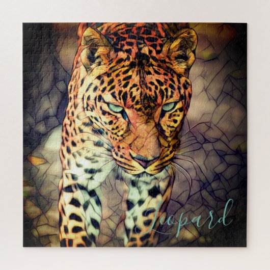 Luipaard [Square Jigzaag puzzle] Legpuzzel (Verticaal)