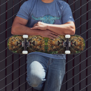 Luipaard staart terwijl hij water uit de jungle dr persoonlijk skateboard