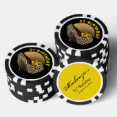 Luipaard Stiletto 21e verjaardag geel zwart Poker Chips (Opstapeling)
