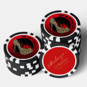 Luipaard Stiletto 50ste verjaardag rood zwart Poker Chips (Opstapeling)