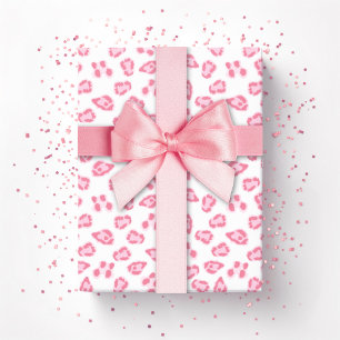 Luipaard Stip in Roze Cadeaupapier