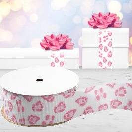 Luipaard Stip in Roze Grosgrain Lint