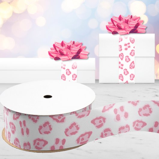 Luipaard Stip in Roze Grosgrain Lint
