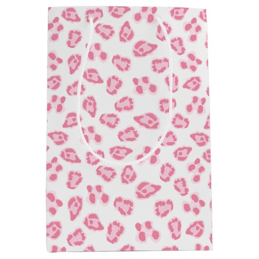 Luipaard Stip in Roze Medium Cadeauzakje (Voorkant)