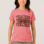 Luipaard Strik Leraar School Potlood Lief Klasseng Tri-Blend Shirt (Voorkant)