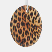 Luipaard textuur, Afrikaans dier naadloos patroon. Glas Ornament (Voorkant Rechts)