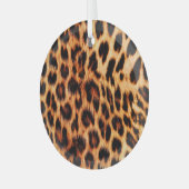 Luipaard textuur, Afrikaans dier naadloos patroon. Glas Ornament (Voorkant links)