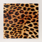 Luipaard textuur, Afrikaans dier naadloos patroon. Legpuzzel (Horizontaal)