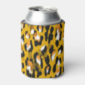 Luipaard Textuur Dier Print Achtergrond Blikjeskoeler (Blikje Voorkant)