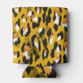 Luipaard Textuur Dier Print Achtergrond Blikjeskoeler (Achterkant)