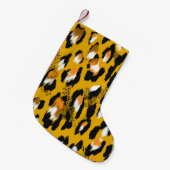 Luipaard Textuur Dier Print Achtergrond Kleine Kerstsok (Voorkant (Hangend))