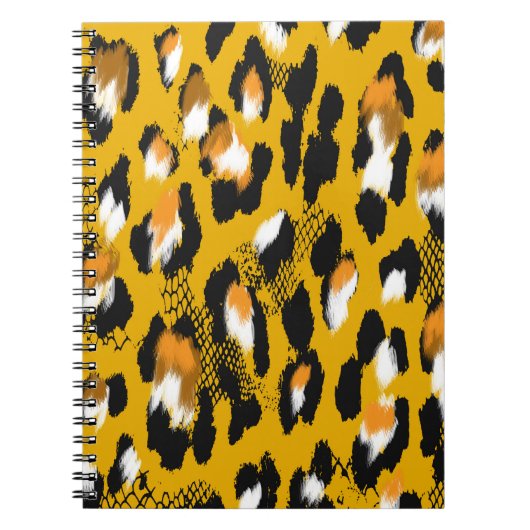 Luipaard Textuur Dier Print Achtergrond Notitieboek (Voorkant)