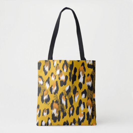 Luipaard Textuur Dier Print Achtergrond Tote Bag (Voorkant)