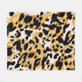 Luipaard textuur: goud barok patroon. fleece deken (Voorkant (Horizontaal))