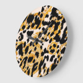 Luipaard textuur: goud barok patroon. grote klok (Hoek)