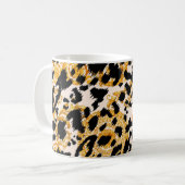 Luipaard textuur: goud barok patroon. koffiemok (Voorkant links)