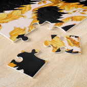 Luipaard textuur: goud barok patroon. legpuzzel (Zijkant)