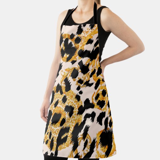 Luipaard textuur: goud barok patroon. schort (Insitu)