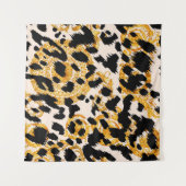 Luipaard textuur: goud barok patroon. wandkleed (Voorkant (horizontaal))