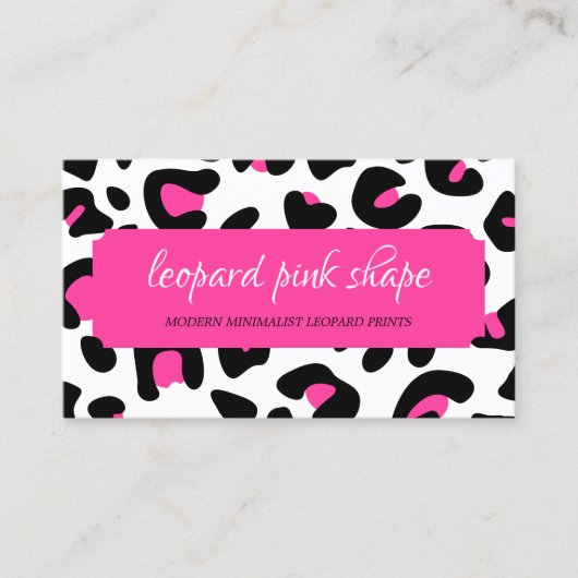 Luipaard Textuur Roze Vorm Frame Visitekaartje (Voorkant)