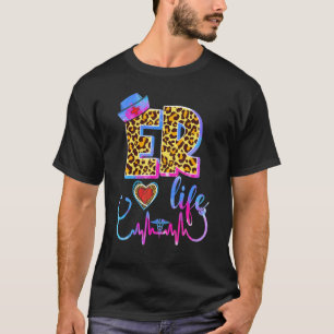 Luipaard Tie Dye Er Levens Stethoscoop Luipaard Ve T-shirt