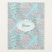 luipaard, tijger, huid, gevlekt, gestreept, Turquo Planner (Voorkant)