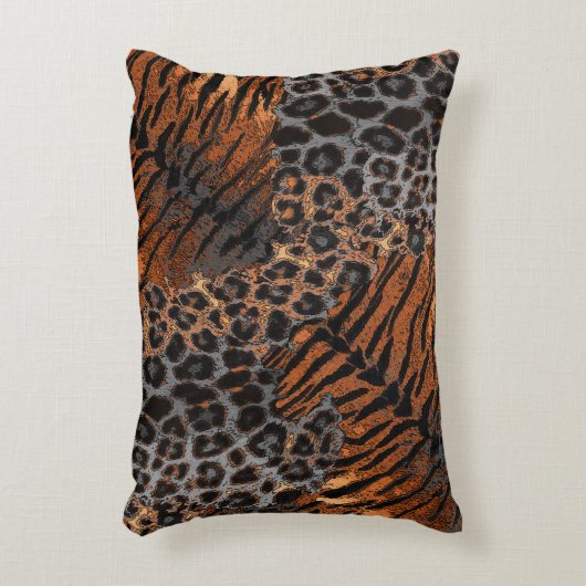 Luipaard tijgerhuid trendy accent kussen (Voorkant(Verticaal))