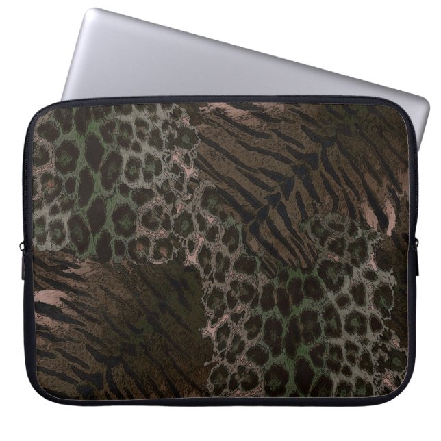Luipaard tijgerhuid trendy laptop sleeve (Voorkant)