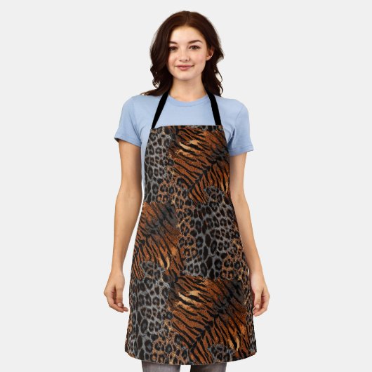 Luipaard tijgerhuid trendy schort (Gedragen)