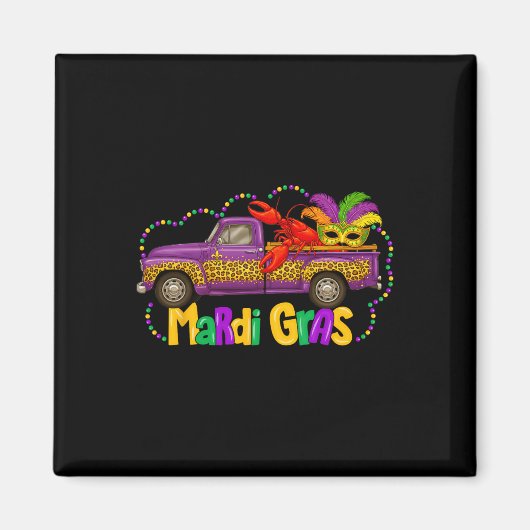 Luipaard Truck Crawfish Jester Kralen Grappig Magneet (Voorkant)