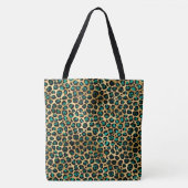 Luipaard turquoise animalier tote bag (Voorkant)