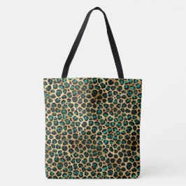 Luipaard turquoise animalier tote bag