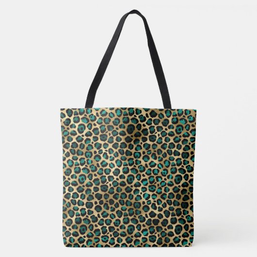 Luipaard turquoise animalier tote bag (Voorkant)