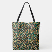 Luipaard turquoise animalier tote bag (Achterkant)