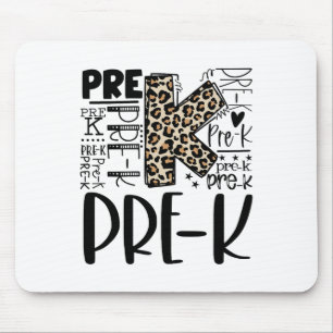 Luipaard typografie Prek Ck naar school leraar kin Muismat
