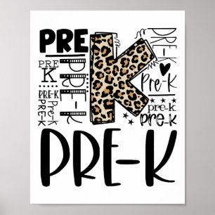 Luipaard typografie Prek Ck naar school leraar kin Poster