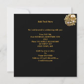 Luipaard Uitnodiging Elegante Zwarte Fluwelen goud (Achterkant)