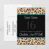 luipaard; uitnodiging voor verjaardag briefkaart (Voorkant / Achterkant)